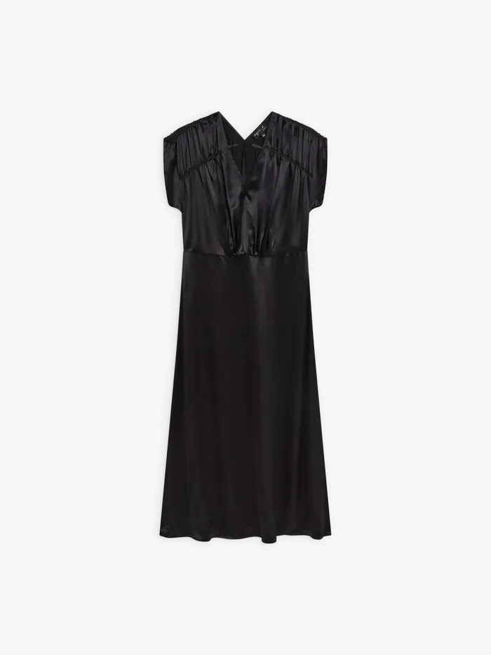 Women Agns B Dresses Black Satin Dress