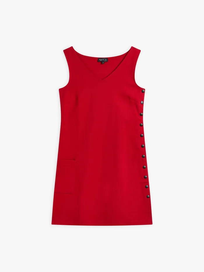 Women Agns B Dresses Red Cotton Snap Dress