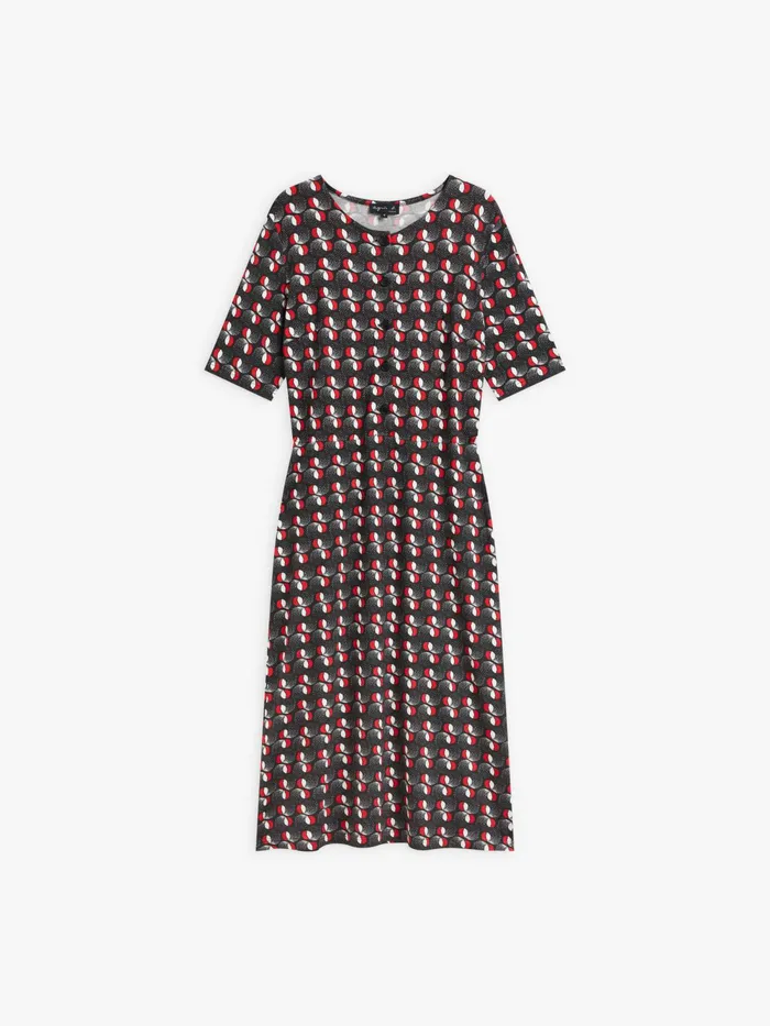Women Agns B Dresses Red Jersey Fantasy Print Mimy Dress