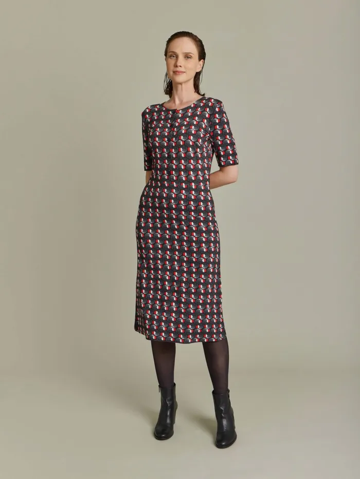 Women Agns B Dresses Red Jersey Fantasy Print Mimy Dress