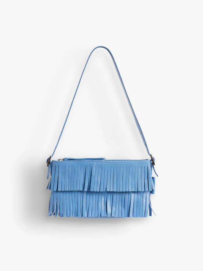 Women Agns B Handbags Blue Leather Carmen Clutch