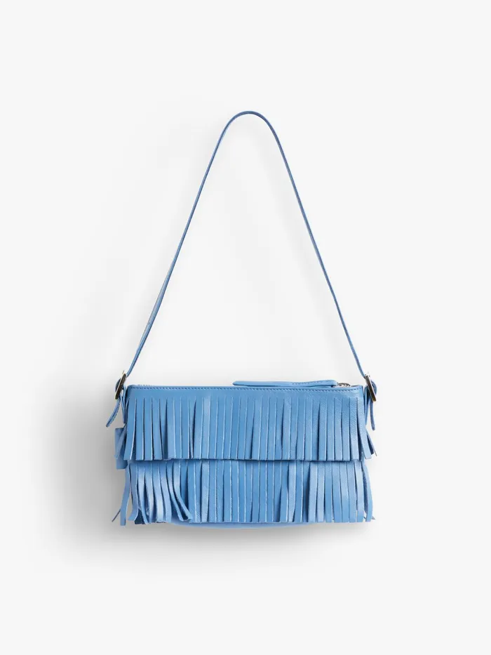 Women Agns B Handbags Blue Leather Carmen Clutch