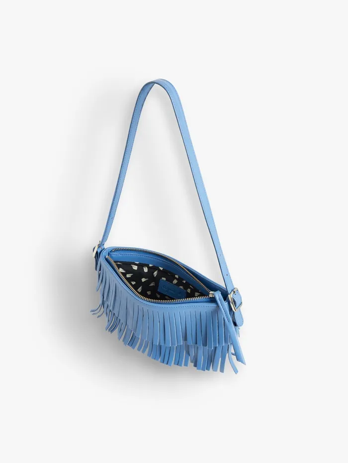 Women Agns B Handbags Blue Leather Carmen Clutch