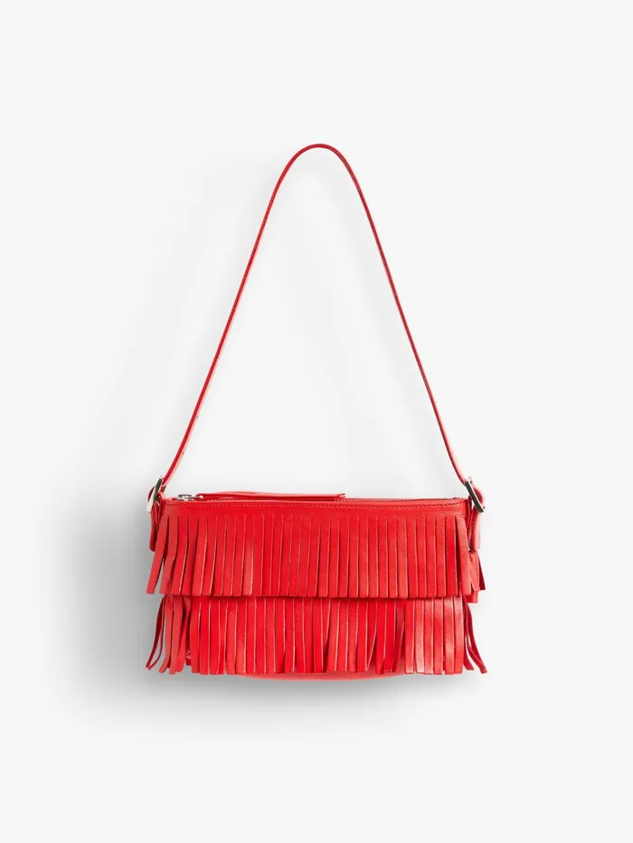 Women Agns B Handbags Red Leather Carmen Clutch