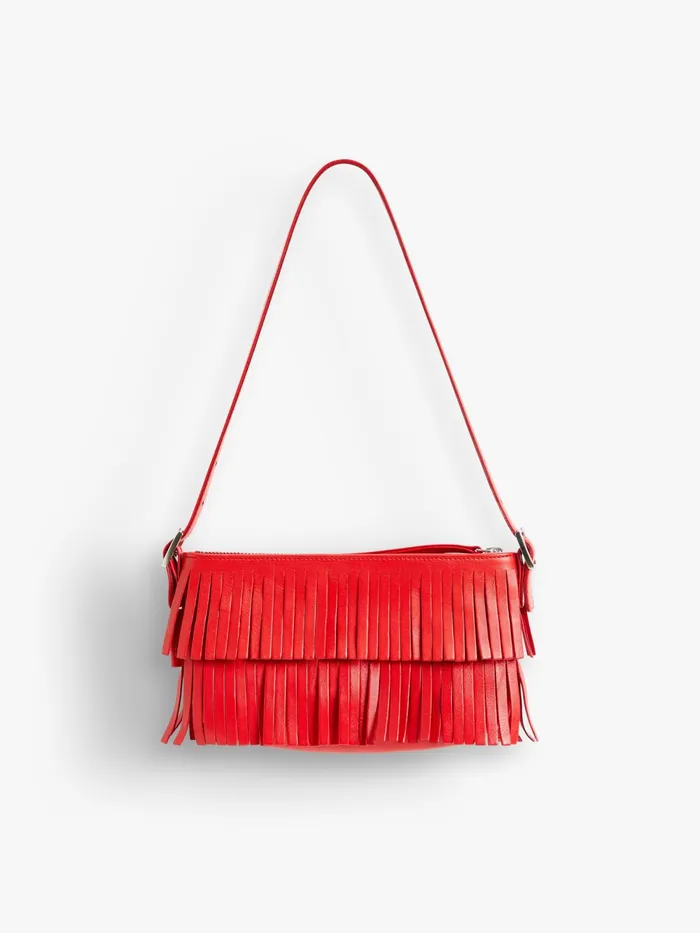 Women Agns B Handbags Red Leather Carmen Clutch