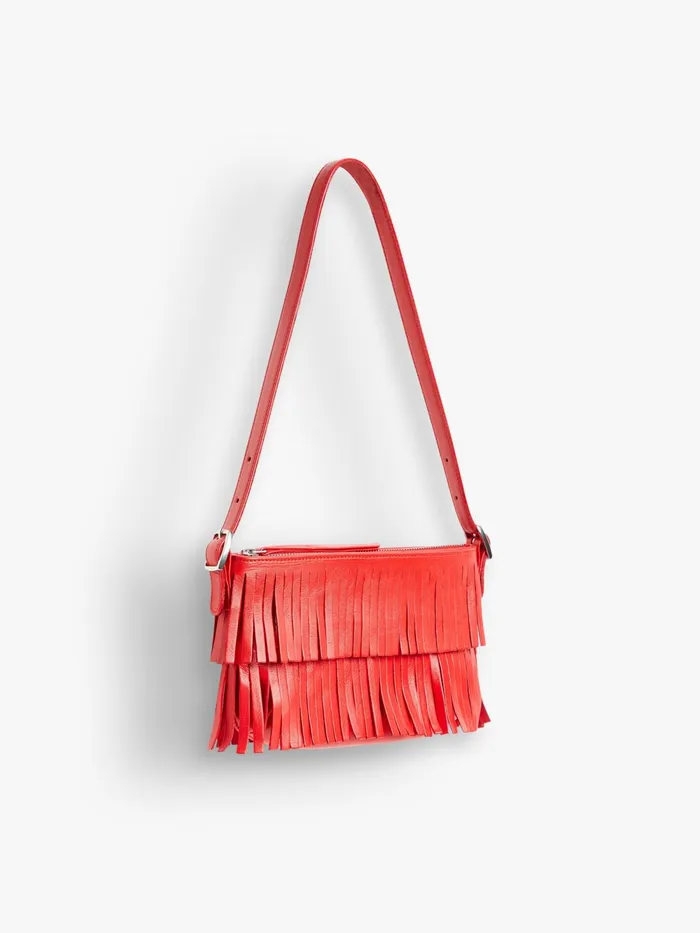Women Agns B Handbags Red Leather Carmen Clutch