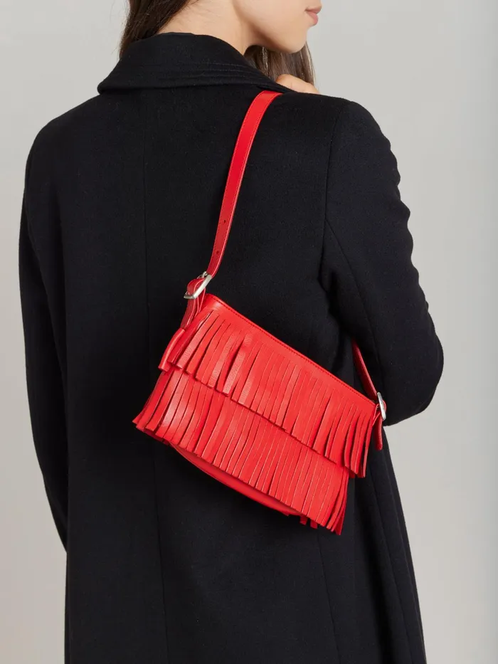 Women Agns B Handbags Red Leather Carmen Clutch