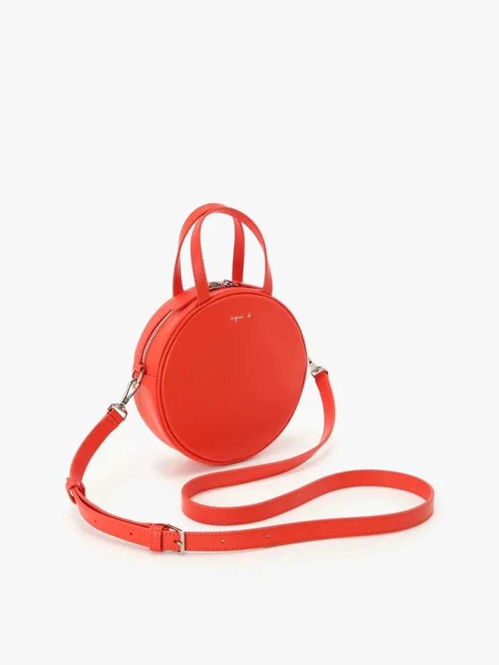 Women Agns B Handbags Red Round Leather Bag