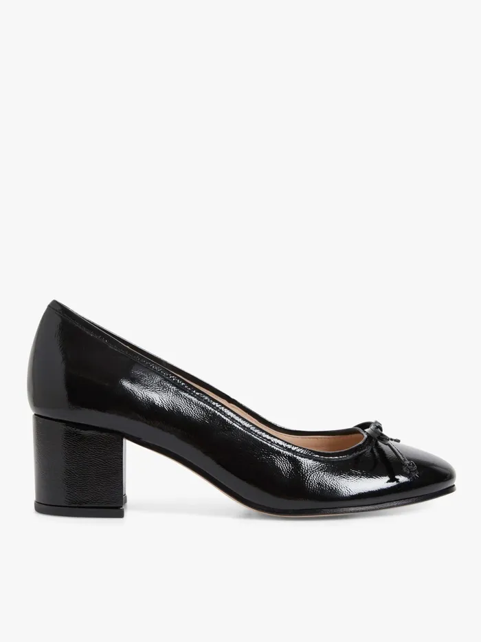 Women Agns B Heels and Sandals Black Leather Charline Ballet Flats
