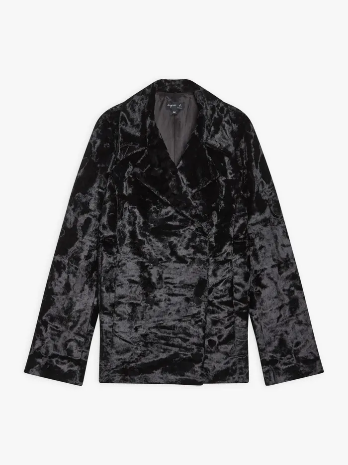 Women Agns B Jackets and Coats Black Acetate Bristol Peacoat