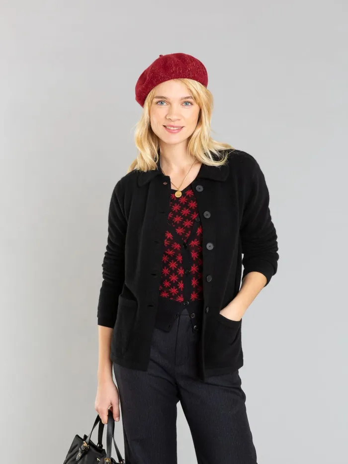 Women Agns B Jackets and Coats Black Cashmere Canton Jacket