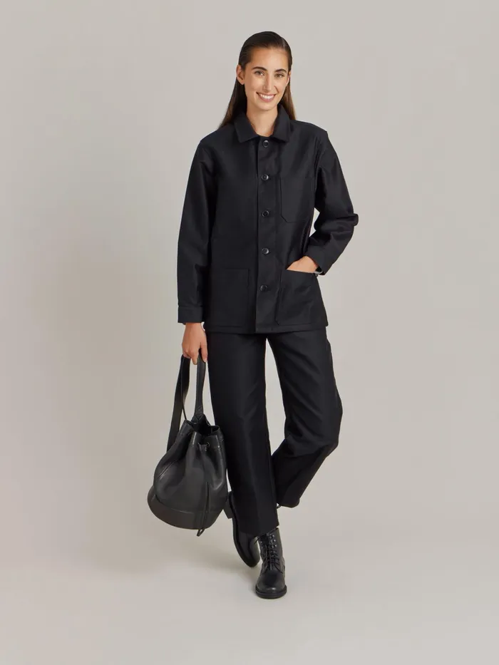 Women Agns B Jackets and Coats Black Cotton Jacket X Dolmen