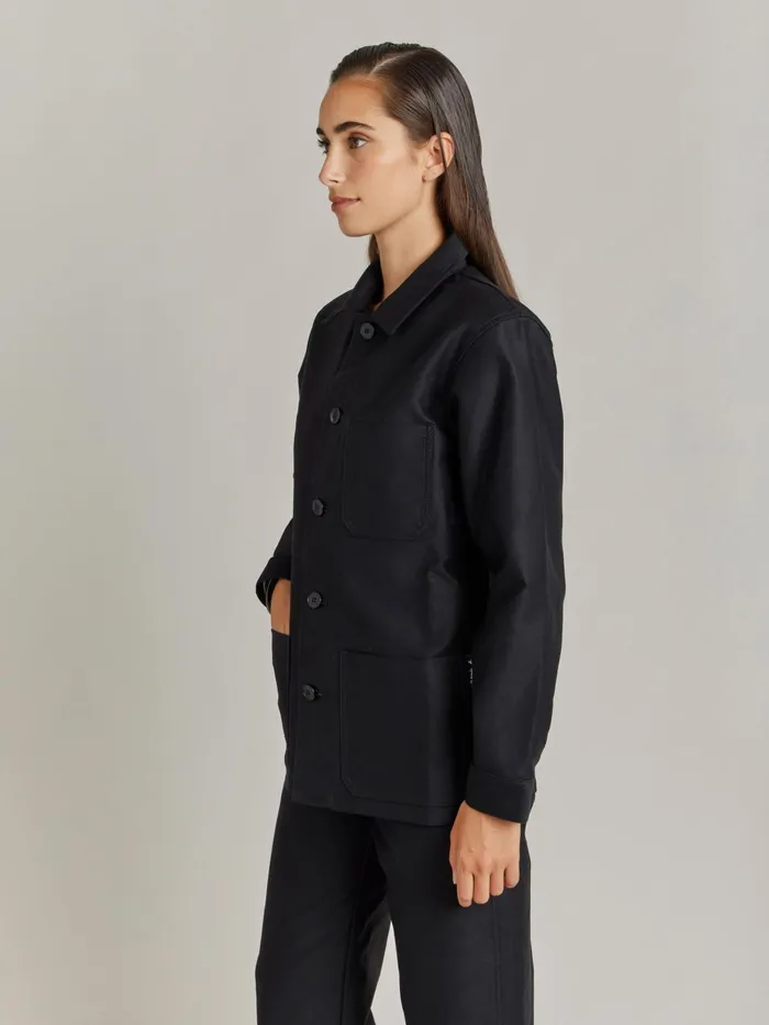 Women Agns B Jackets and Coats Black Cotton Jacket X Dolmen