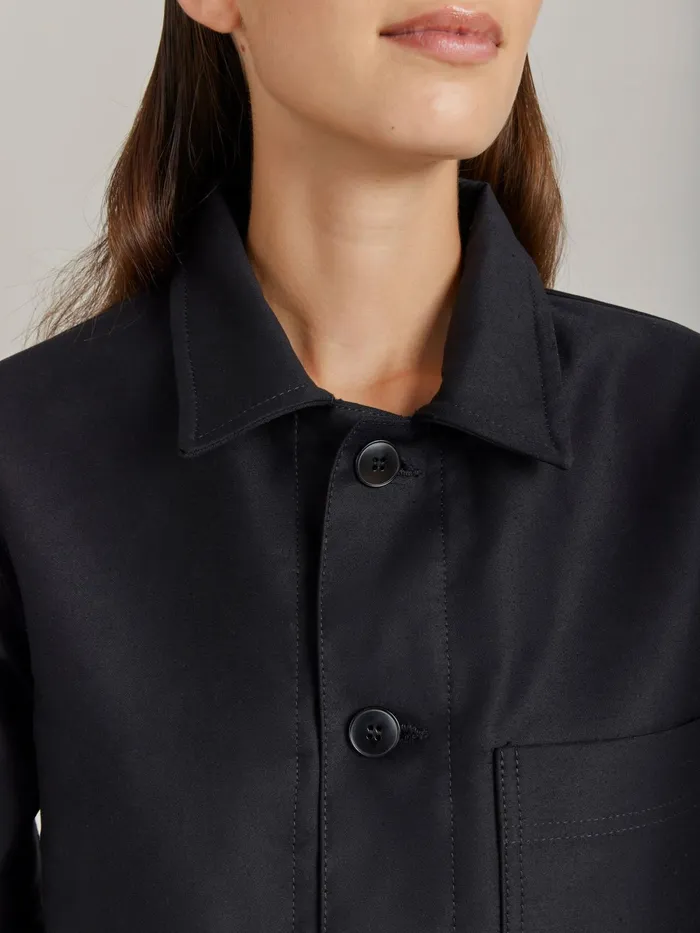 Women Agns B Jackets and Coats Black Cotton Jacket X Dolmen