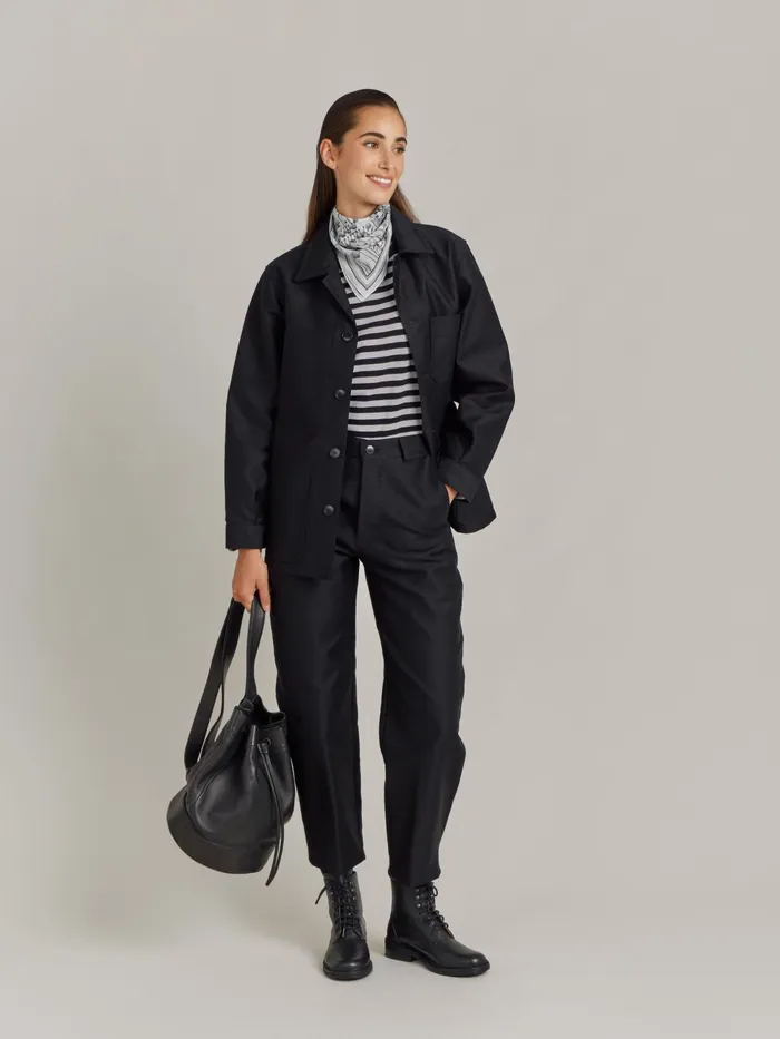 Women Agns B Jackets and Coats Black Cotton Jacket X Dolmen