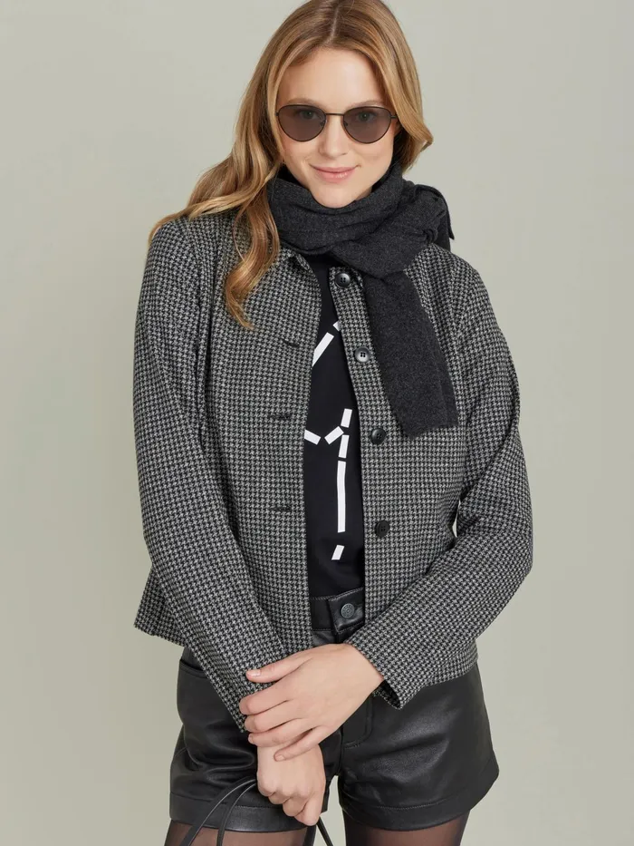 Women Agns B Jackets and Coats Black Jacquard Clarabelle Jacket