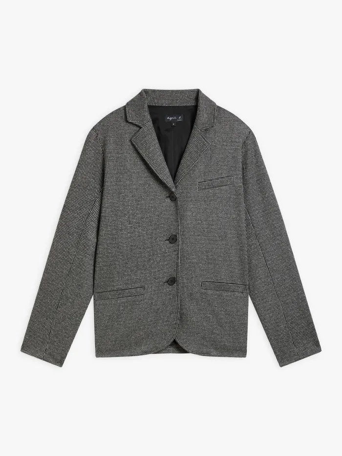 Women Agns B Jackets and Coats Black Jacquard Gars Jacket
