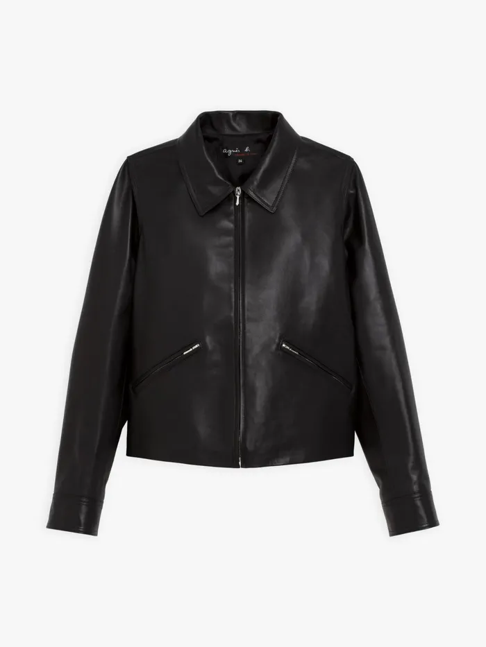 Women Agns B Jackets and Coats Black Lamb Leather Leslie Jacket