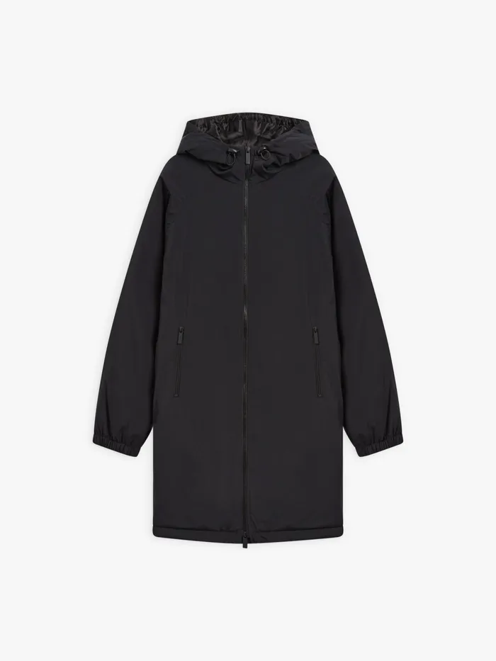 Women Agns B Jackets and Coats Black Lined Hooded Parka