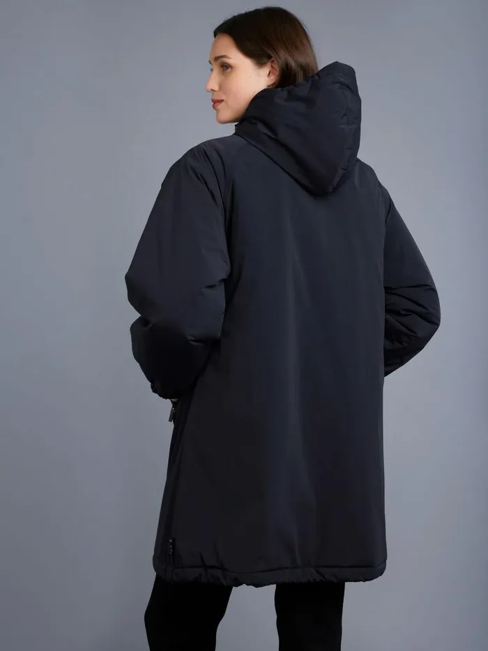 Women Agns B Jackets and Coats Black Lined Hooded Parka