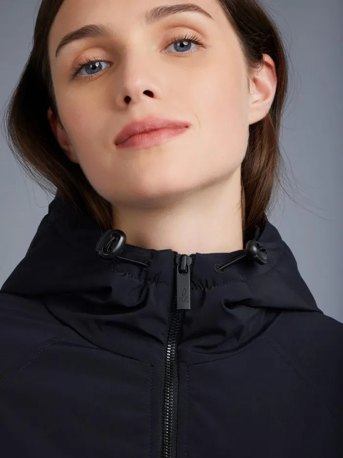 Women Agns B Jackets and Coats Black Lined Hooded Parka