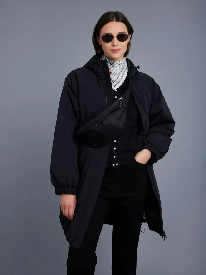 Women Agns B Jackets and Coats Black Lined Hooded Parka