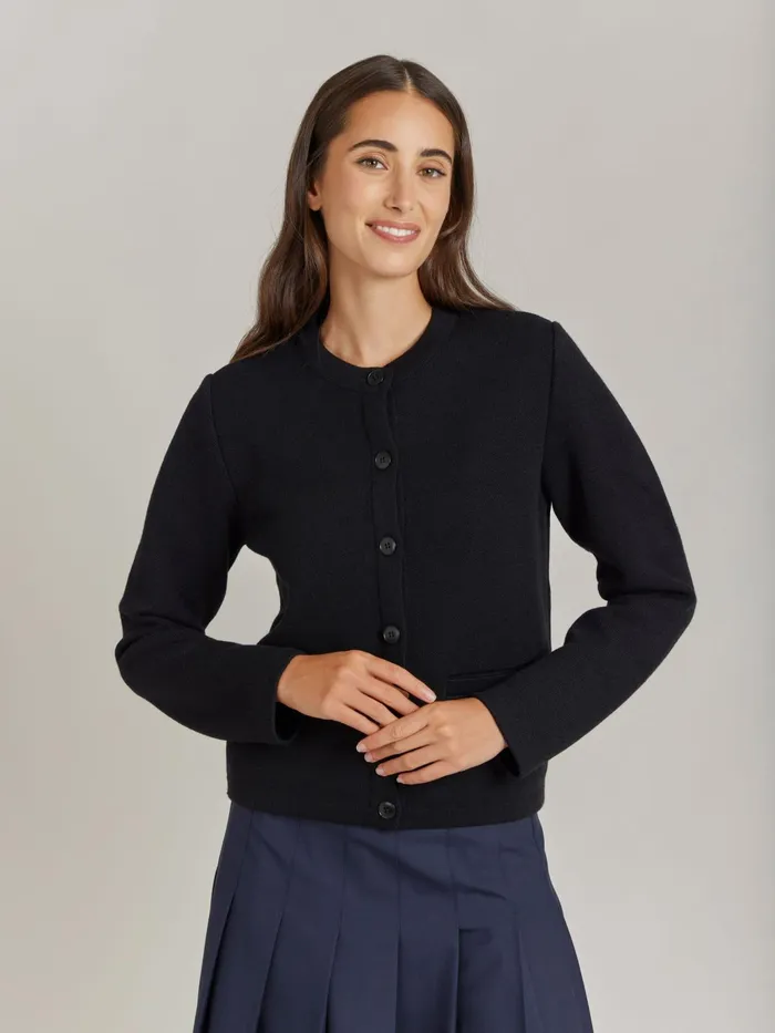 Women Agns B Jackets and Coats Black Merino Wool Coco Jacket
