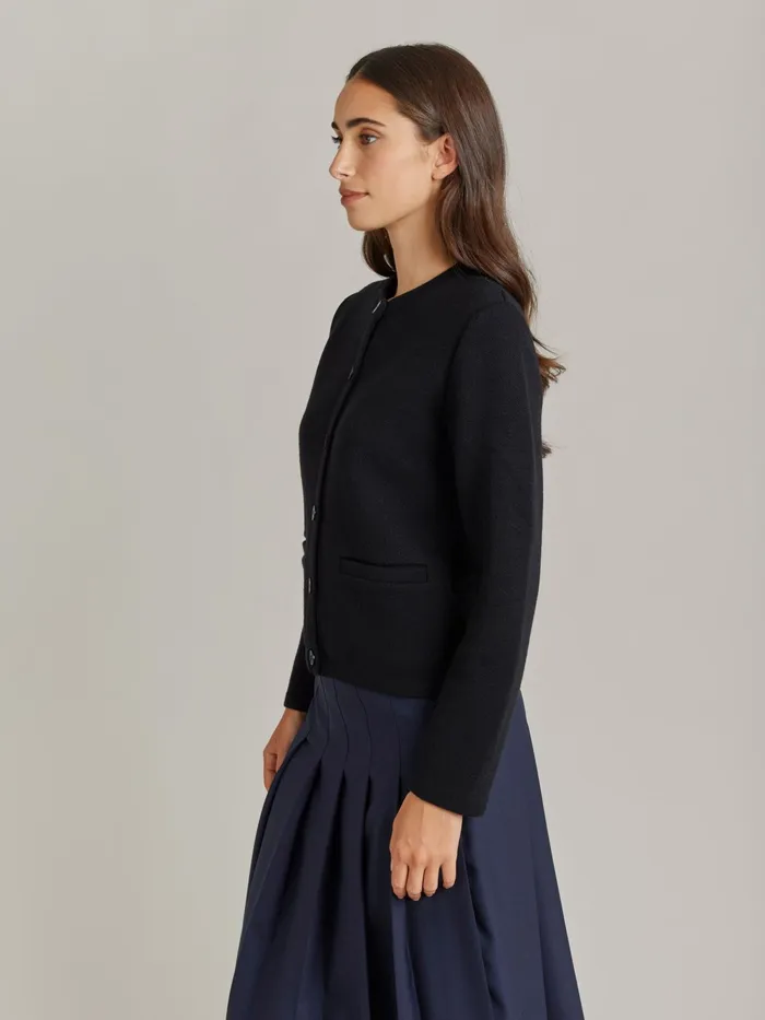 Women Agns B Jackets and Coats Black Merino Wool Coco Jacket