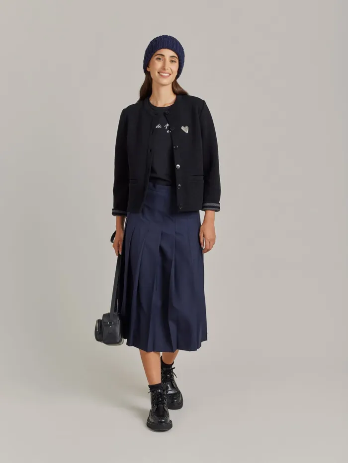 Women Agns B Jackets and Coats Black Merino Wool Coco Jacket