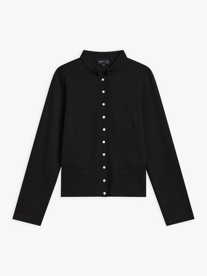 Women Agns B Jackets and Coats Black Milano Viscose Tambour Jacket
