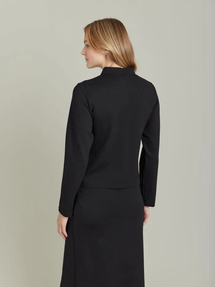 Women Agns B Jackets and Coats Black Milano Viscose Tambour Jacket