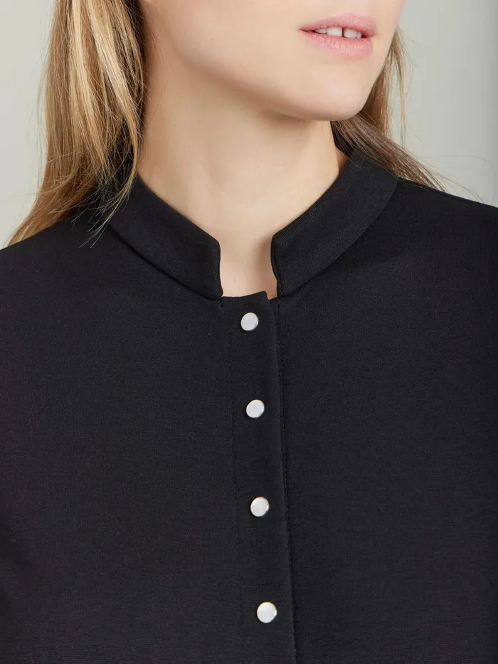 Women Agns B Jackets and Coats Black Milano Viscose Tambour Jacket