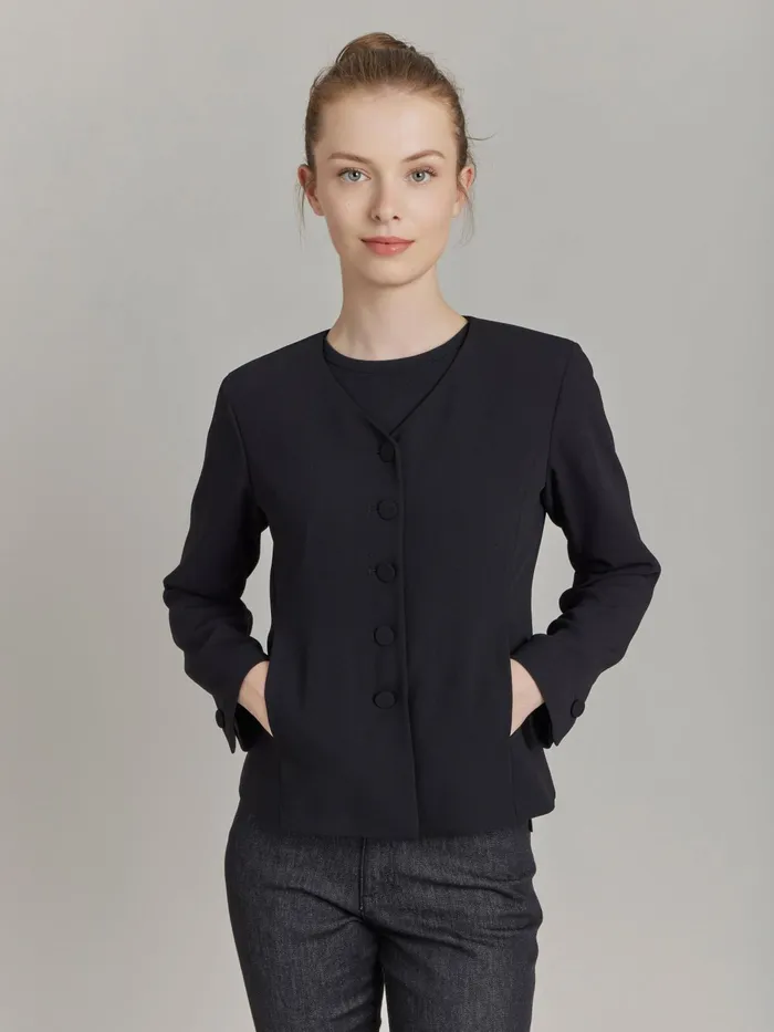 Women Agns B Jackets and Coats Black Polyester Jacket