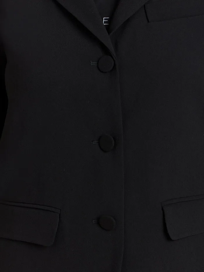 Women Agns B Jackets and Coats Black Unlined Crepe Suit Jacket