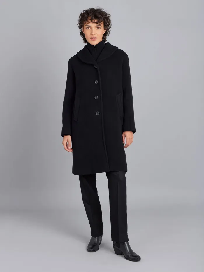 Women Agns B Jackets and Coats Black Wool Coat