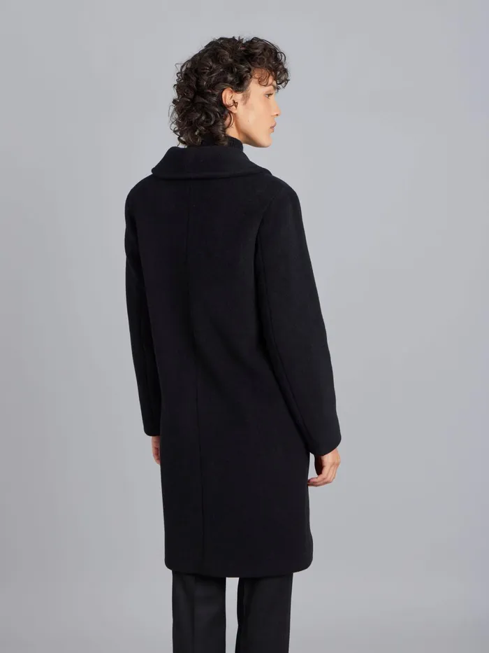 Women Agns B Jackets and Coats Black Wool Coat