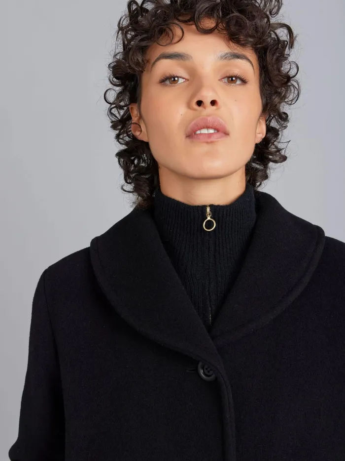 Women Agns B Jackets and Coats Black Wool Coat