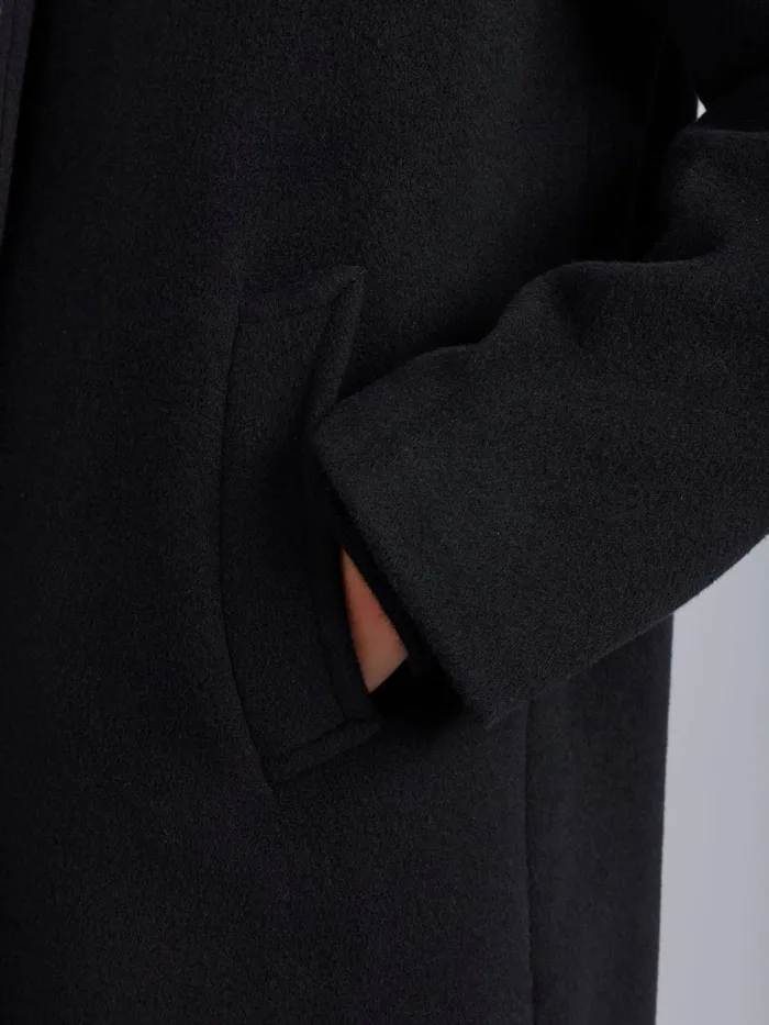 Women Agns B Jackets and Coats Black Wool Coat