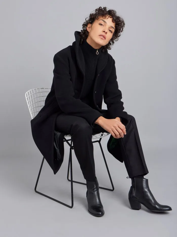 Women Agns B Jackets and Coats Black Wool Coat