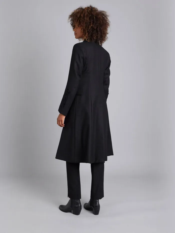 Women Agns B Jackets and Coats Black Wool Frock Coat