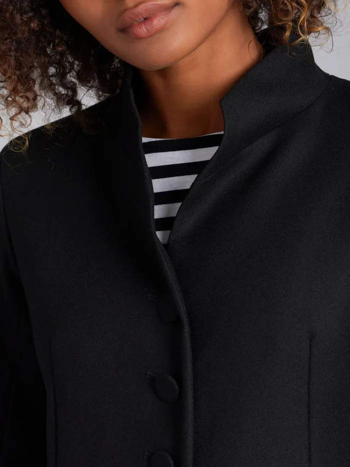 Women Agns B Jackets and Coats Black Wool Frock Coat