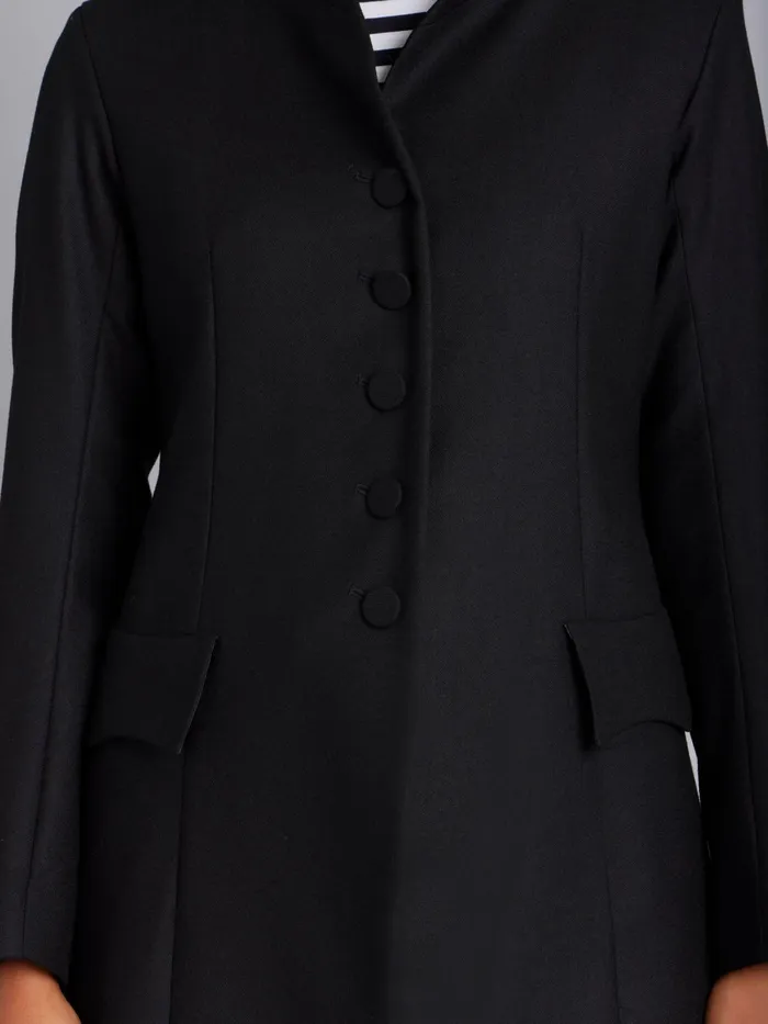 Women Agns B Jackets and Coats Black Wool Frock Coat