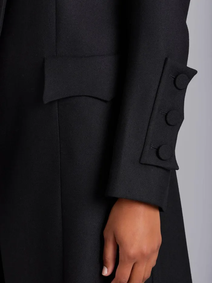 Women Agns B Jackets and Coats Black Wool Frock Coat