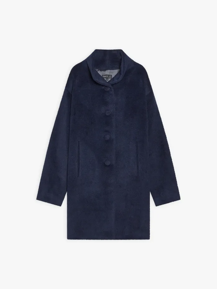 Women Agns B Jackets and Coats Blue Alpaca Germain Coat