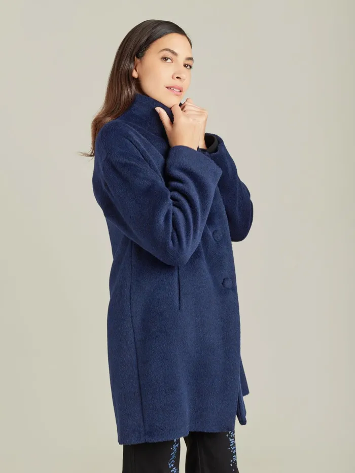 Women Agns B Jackets and Coats Blue Alpaca Germain Coat