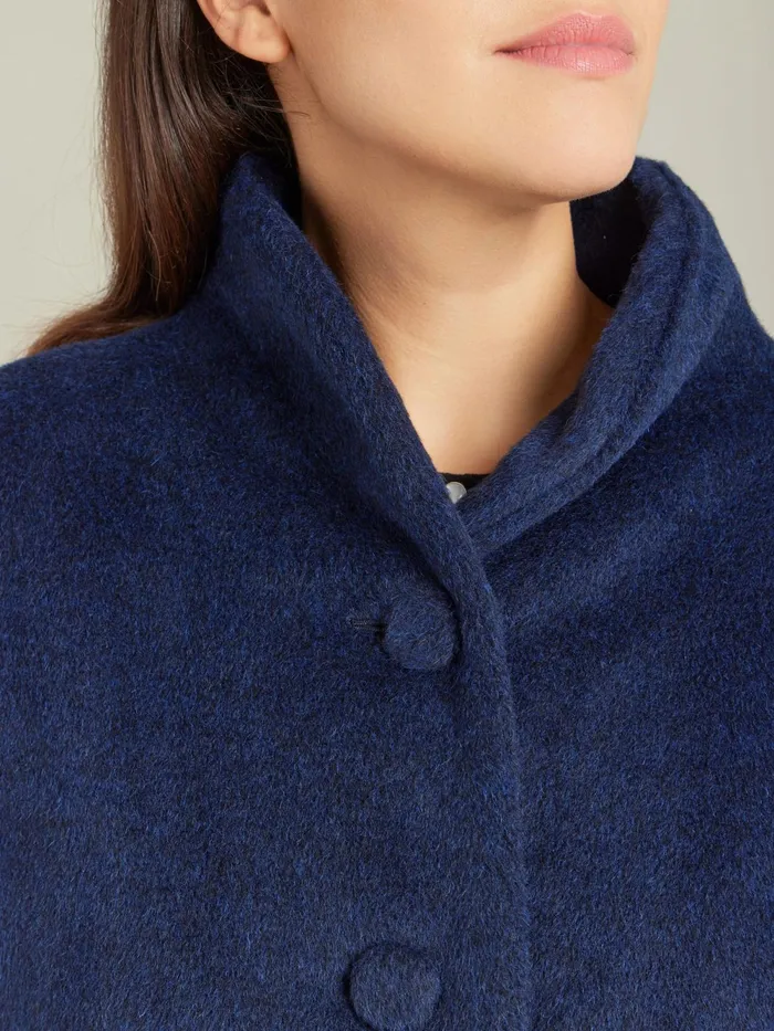 Women Agns B Jackets and Coats Blue Alpaca Germain Coat
