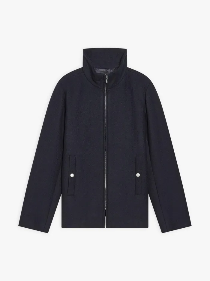 Women Agns B Jackets and Coats Blue Wool Cotton Twill Olympe Jacket