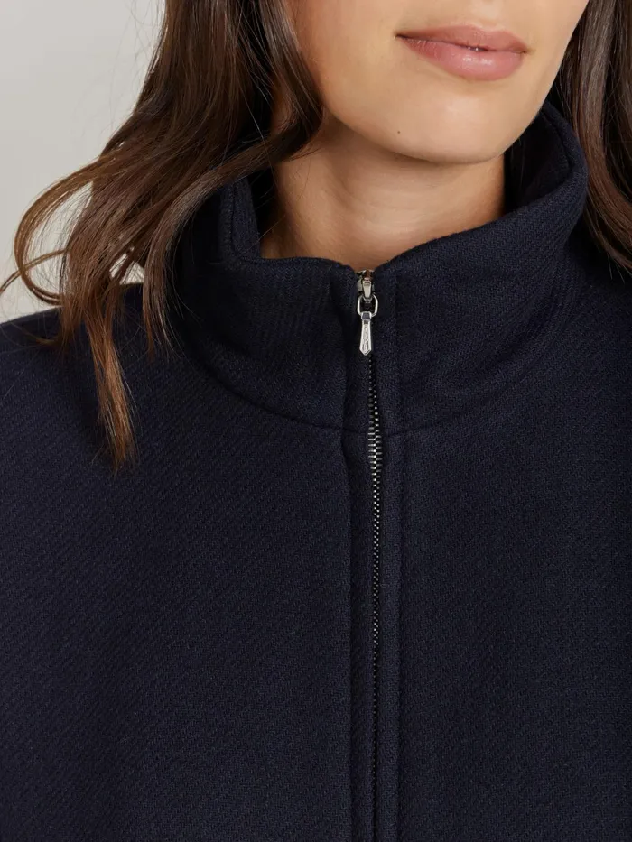 Women Agns B Jackets and Coats Blue Wool Cotton Twill Olympe Jacket