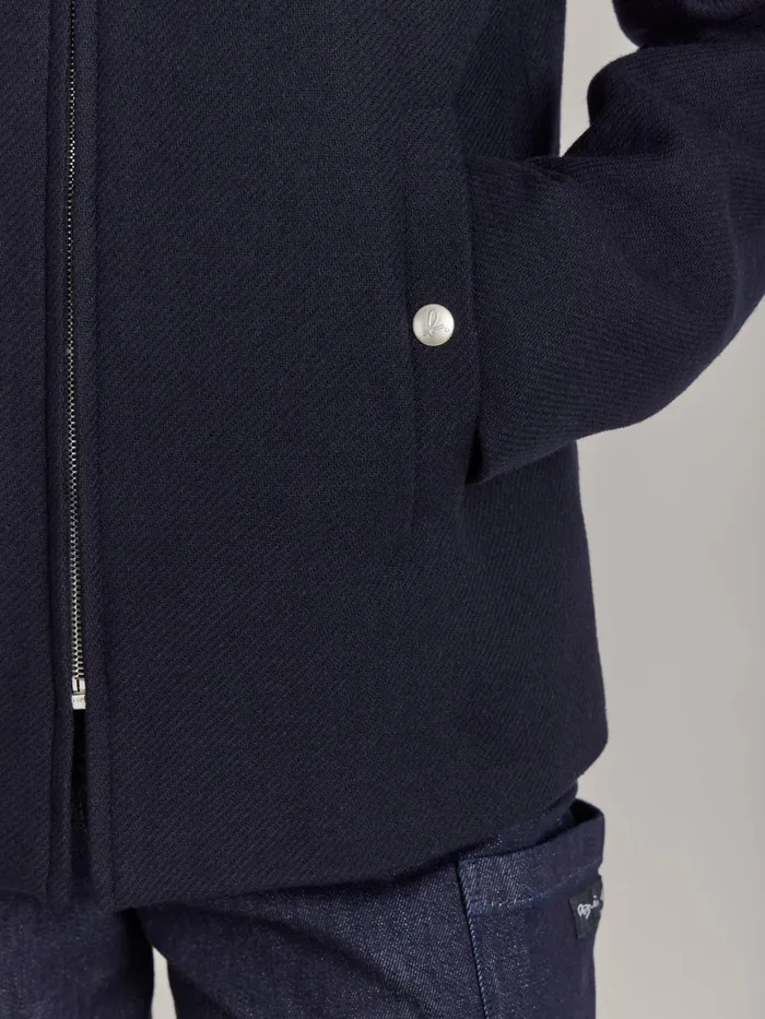 Women Agns B Jackets and Coats Blue Wool Cotton Twill Olympe Jacket
