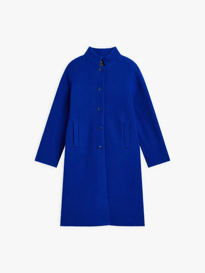 Women Agns B Jackets and Coats Blue Wool Jersey Aime Coat